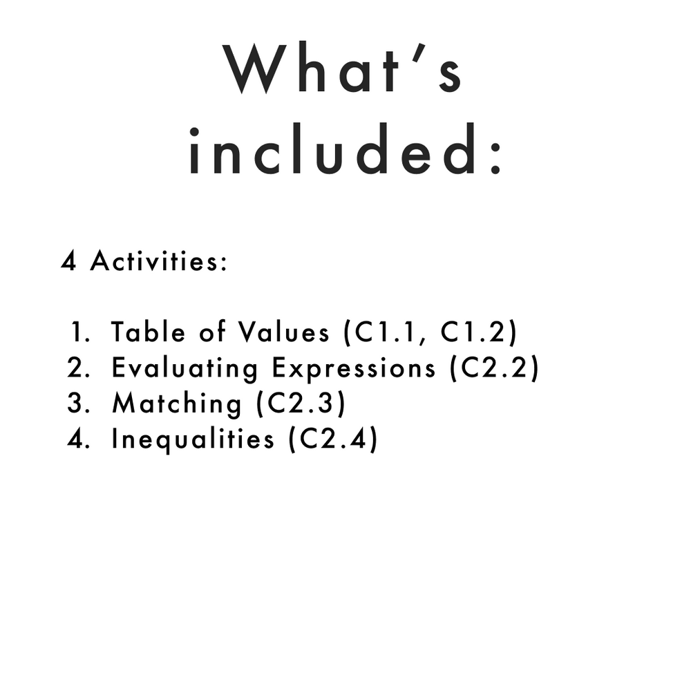 Grade 7 Math Centres - Patterns and Equations Curriculum