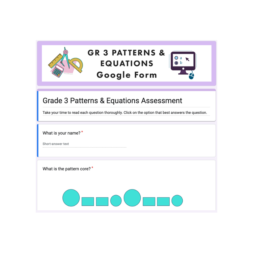 
            
                Load image into Gallery viewer, Grade 3 Ontario Math - Patterns &amp;amp; Equations - Digital Google Slides + Form
            
        