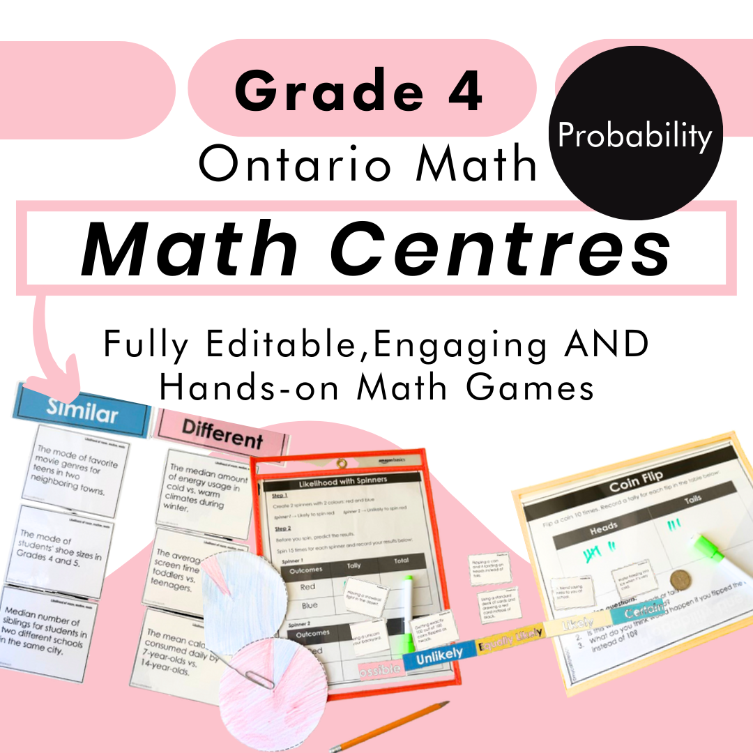 Math Sit Prob Example Grade 4 Ontario Math Centres | Probability | Google Slides – My Call to ...
