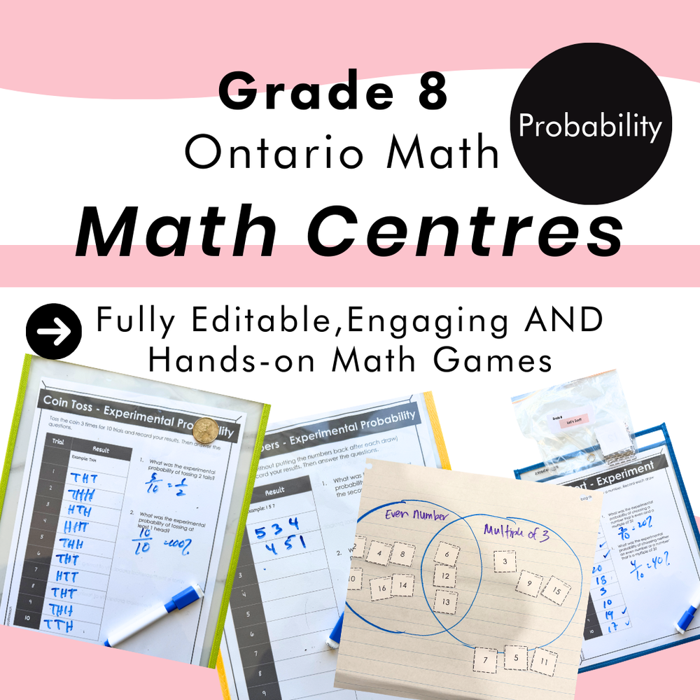Grade 8 Ontario Math Centres | Probability | Google Slides