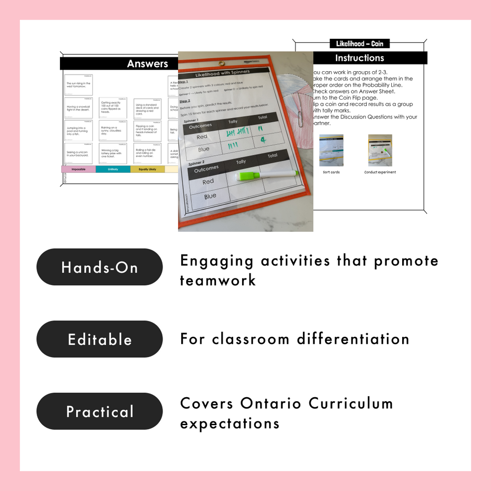 Grade 4 Math Centres - Probability Curriculum