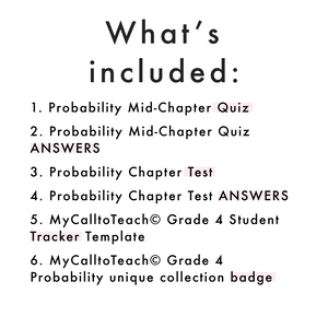 Grade 4 Ontario Math - Probability Assessments - PDF, Google Slides