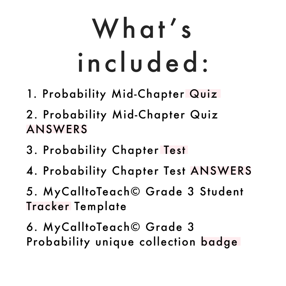 Grade 3 Ontario Math - Probability Assessments - PDF + Google Slides