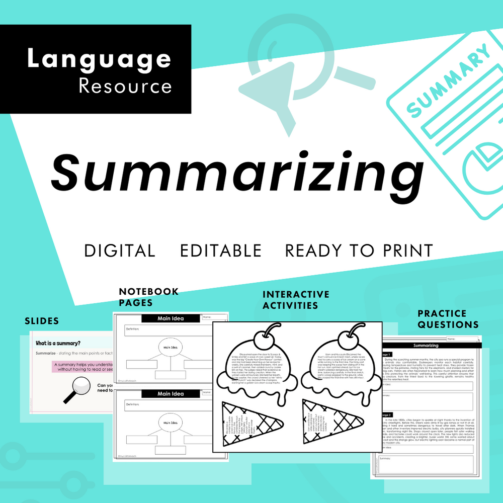 Grade 4 5 6 NEW Ontario Language Curriculum | Summarizing Text and Articles