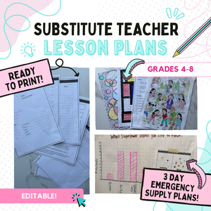 Emergency Supply Plans | Sub Plans | Substitute Lesson Plans Activities