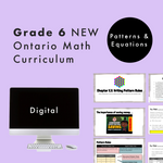 Grade 6 NEW Ontario Math Curriculum - Patterns and Equations Digital Slides