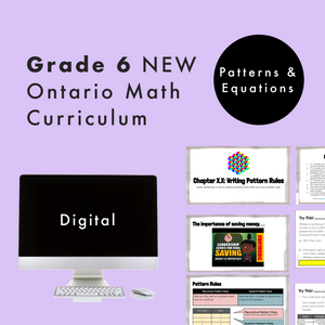 
            
                Load image into Gallery viewer, Grade 6 NEW Ontario Math Curriculum - Patterns and Equations Digital Slides
            
        