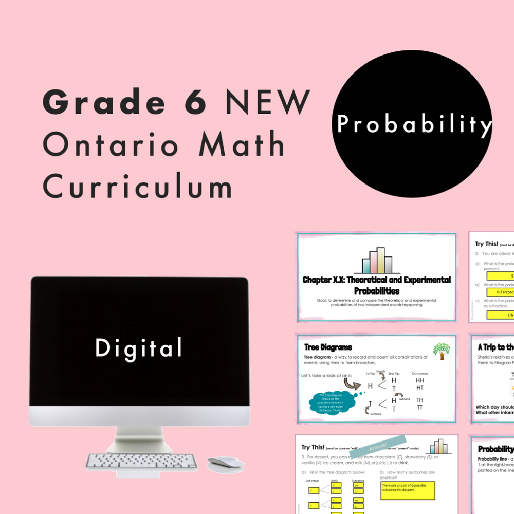 Grade 6 NEW Ontario Math Curriculum - Probability Digital Slides