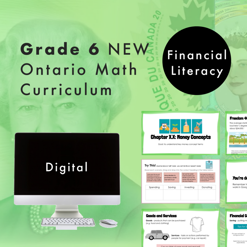 Grade 6 NEW Ontario Math - Financial Literacy Digital Slides