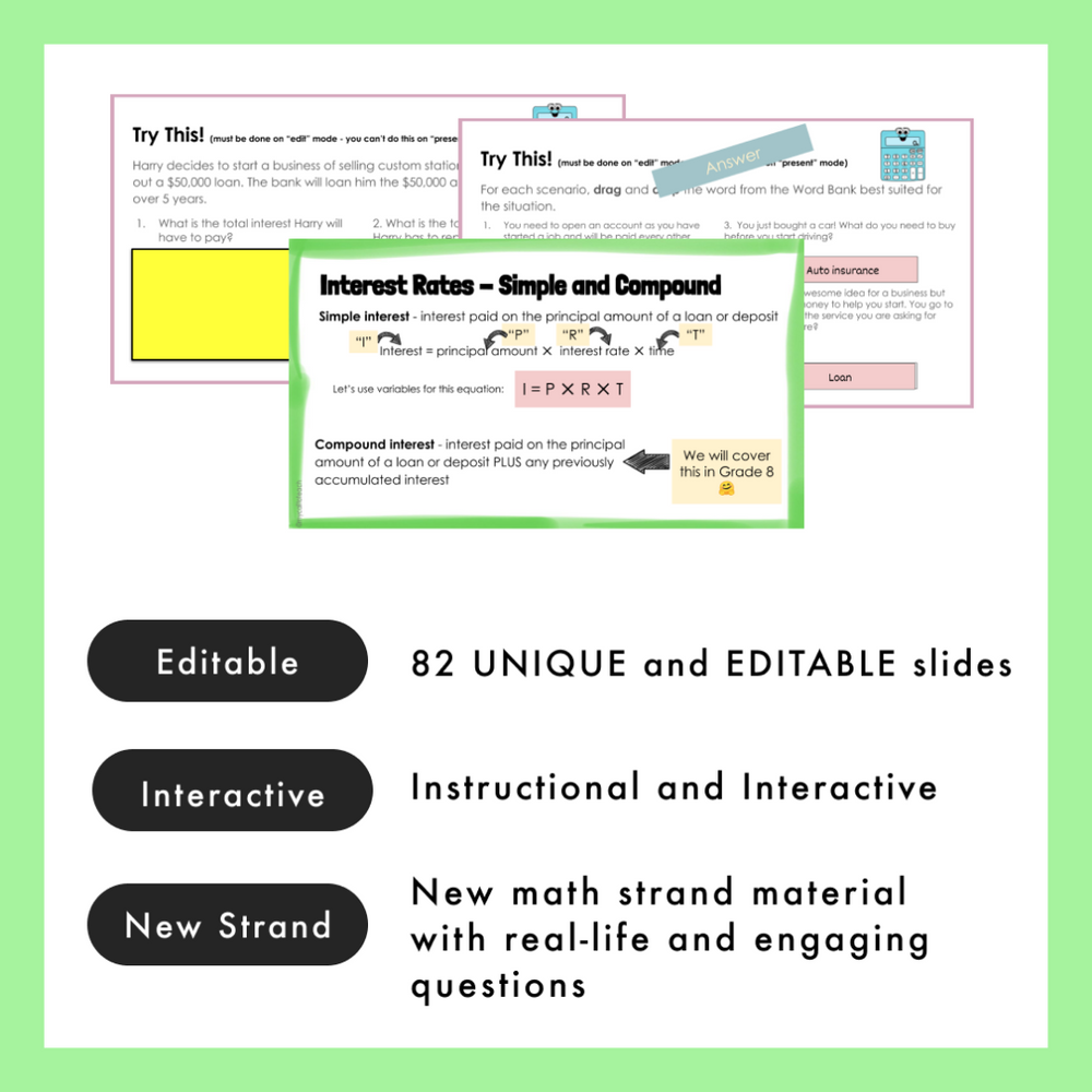 
            
                Load image into Gallery viewer, Grade 6 NEW Ontario Math - Financial Literacy Digital Slides
            
        