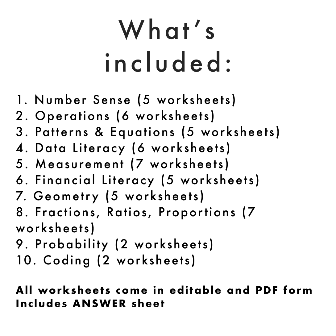 Grade 7 Ontario Math Curriculum FULL YEAR Worksheet Bundle All Exp Grade 7 ontario math curriculum full year worksheet bundle all exp