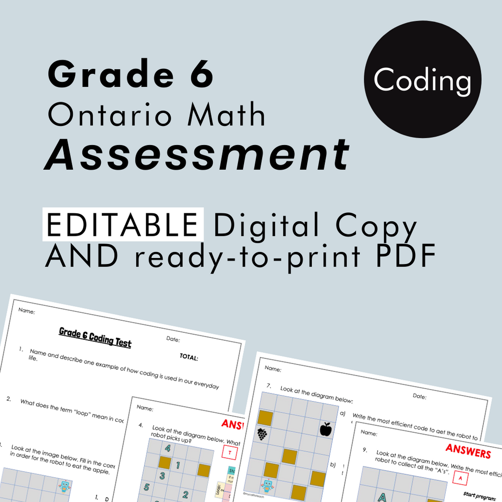 Grade 6 Ontario Math Coding Assessment