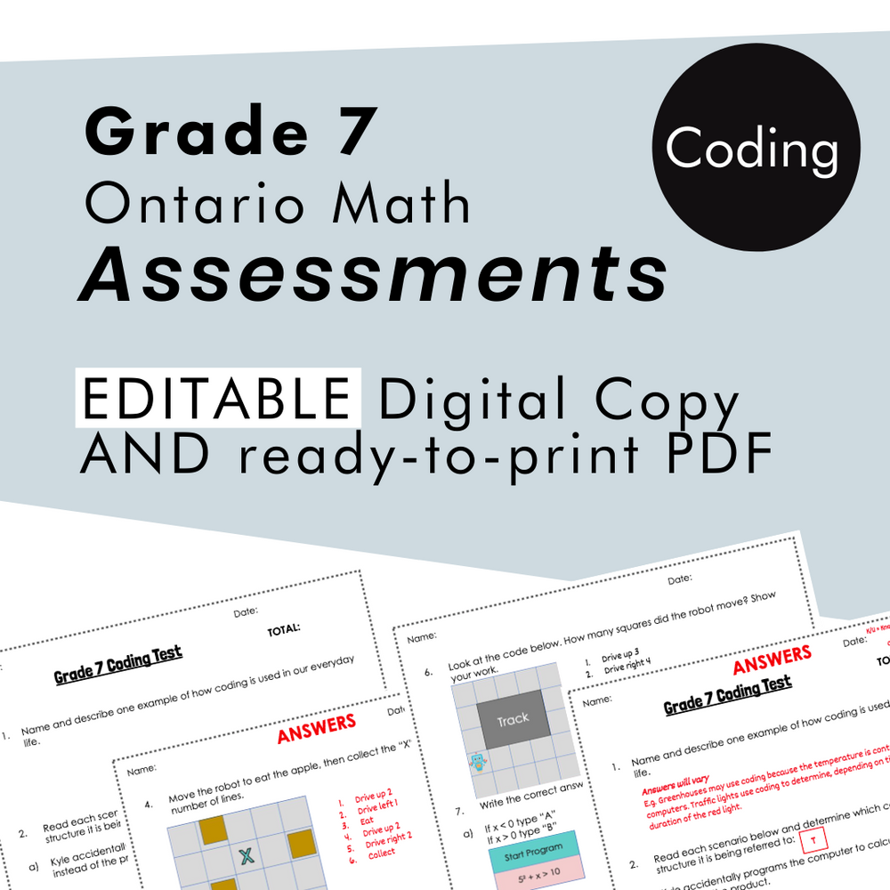 Grade 7 Ontario Math Coding Assessment