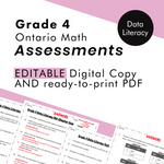 Grade 4 Ontario Math - Data Literacy Assessments - PDF, Google Slides