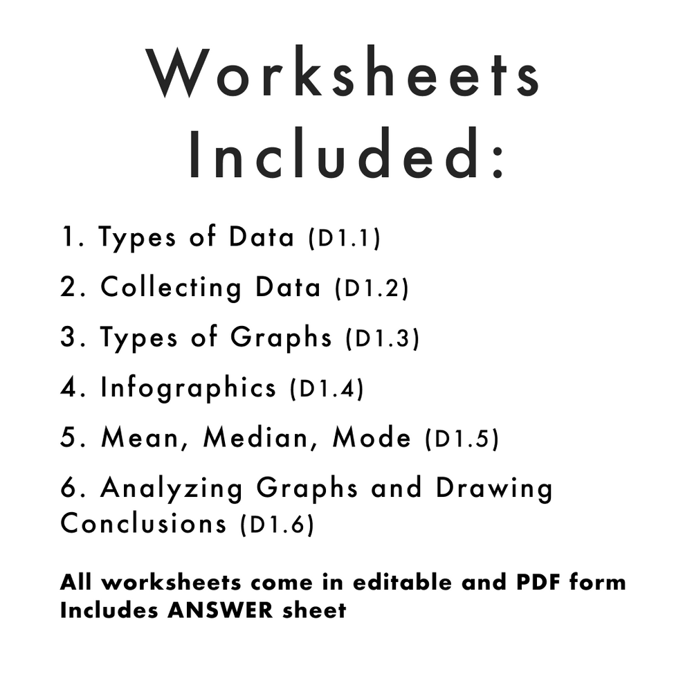 Grade 4 Ontario Math - Data Literacy Worksheets PDF + FULLY Editable Google Slides