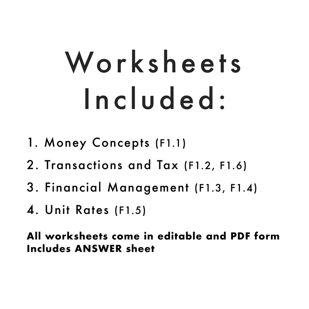 Grade 5 Ontario Math Financial Literacy PDF & Editable Worksheets