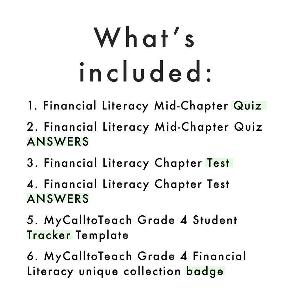 Grade 4 Ontario Math - Financial Literacy Assessments - PDF, Google Slides