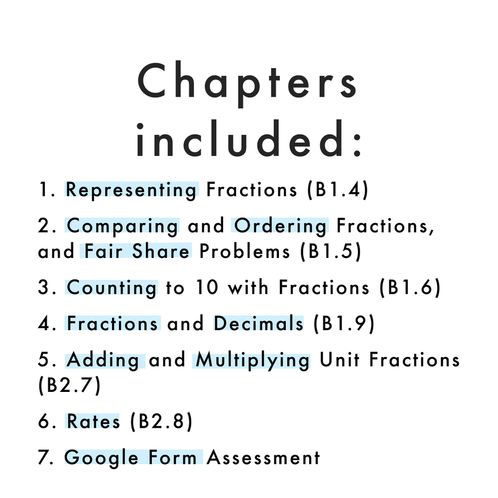 Grade 4 Ontario Math - Fractions & Rates Curriculum - Digital Google Slides + Form