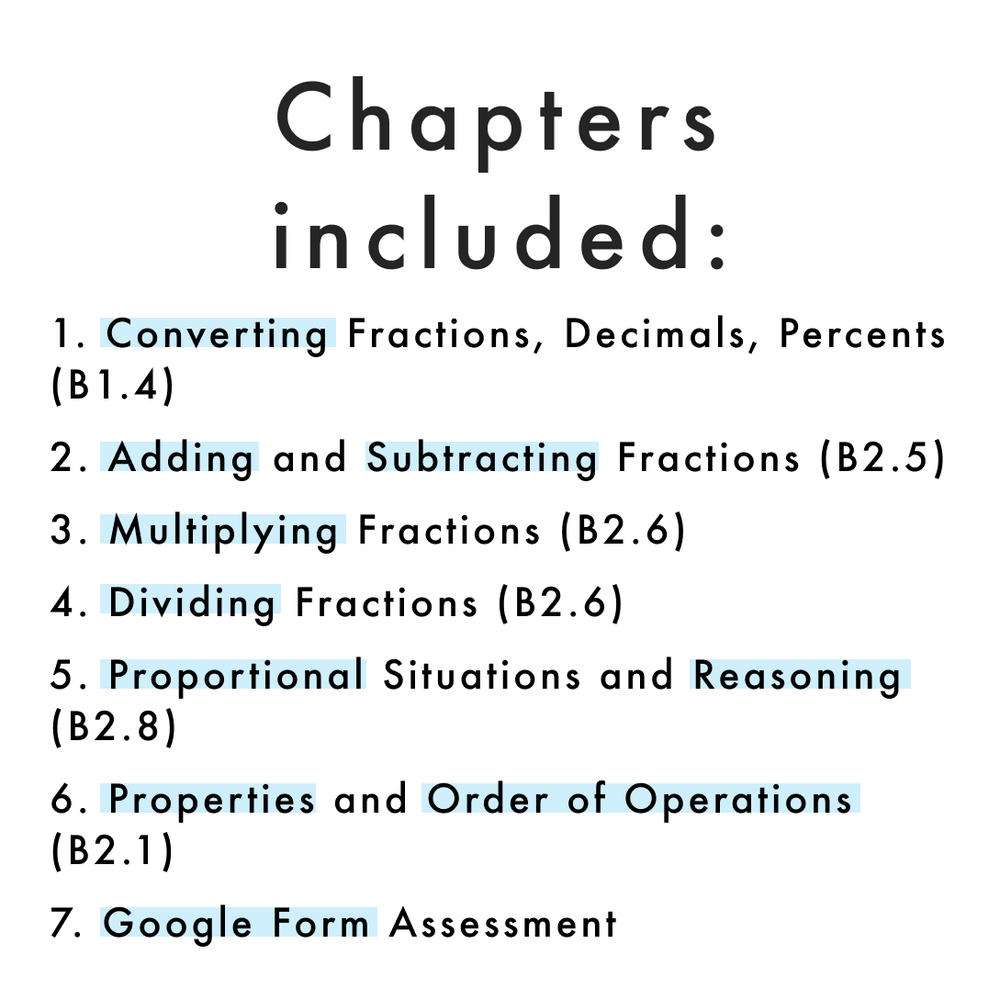 Grade 8 Ontario Math - Fractions, Percents, Proportions - Digital Google Slides + Form