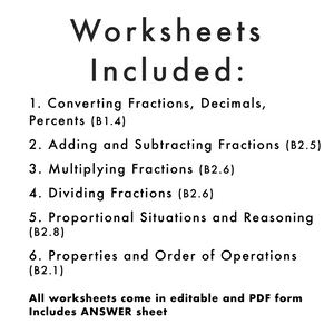 Grade 8 Ontario Math Fractions, Percents, Proportions Worksheets PDF & Google Slides
