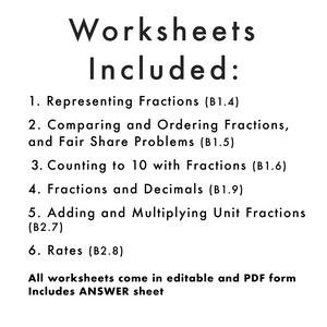Grade 4 Ontario Math - Fractions & Rates Worksheets PDF & Google Slides