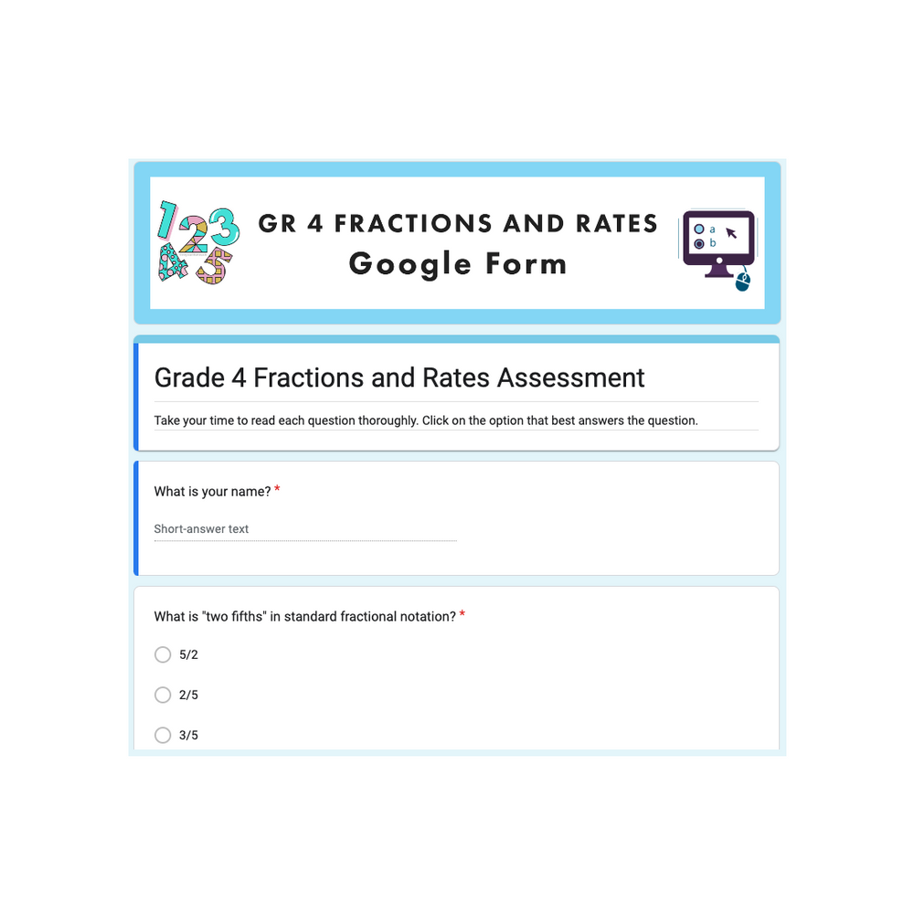 
            
                Load image into Gallery viewer, Grade 4 Ontario Math - Fractions &amp;amp; Rates Curriculum - Digital Google Slides + Form
            
        