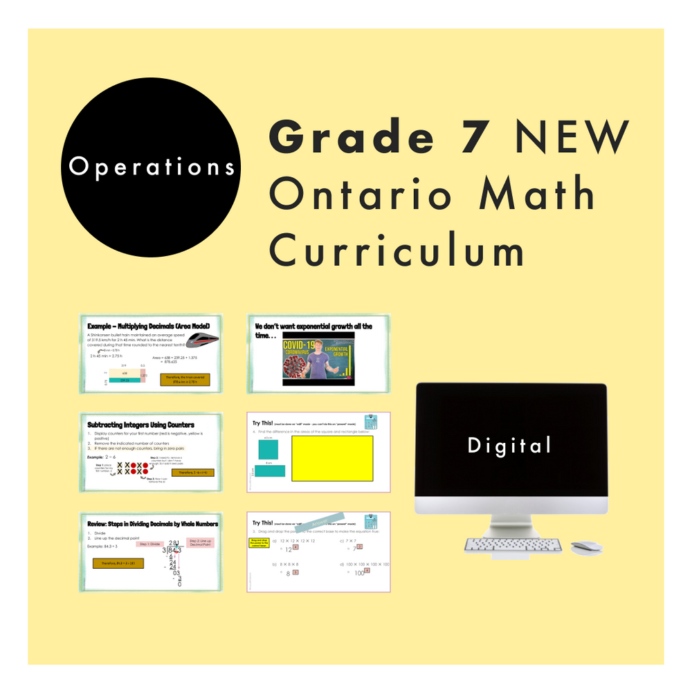 Grade 7 NEW Ontario Math - Operations Digital Slides