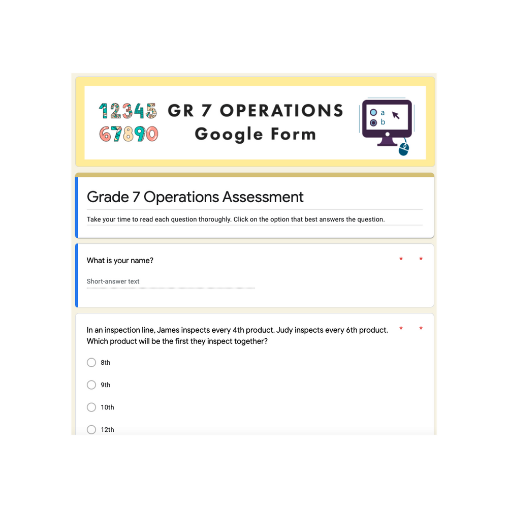 Grade 7 NEW Ontario Math - Operations Digital Slides