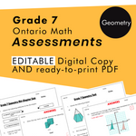 Grade 7 Ontario Math Geometry Assessments