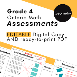 
            
                Load image into Gallery viewer, Grade 4 Ontario Math - Geometry Assessments - PDF, Google Slides
            
        
