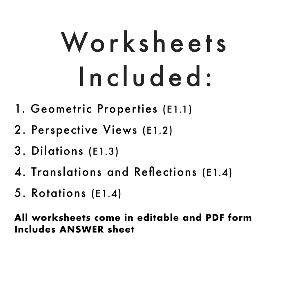 Grade 7 Ontario Math Geometry PDF & Editable Worksheets