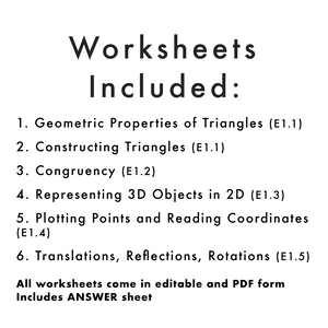 Grade 5 Ontario Math Geometry PDF & Editable Worksheets