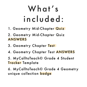 Grade 4 Ontario Math - Geometry Assessments - PDF, Google Slides