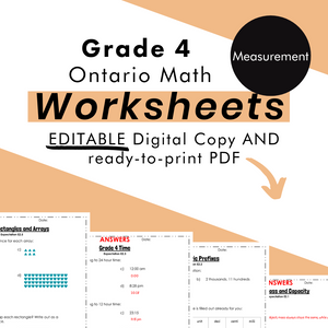 
            
                Load image into Gallery viewer, Grade 4 Ontario Math - Measurement Worksheets PDF+FULLY Editable Google Slides
            
        
