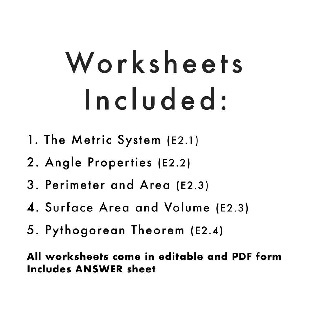 Grade 8 Ontario Math Measurement PDF & Editable Worksheets