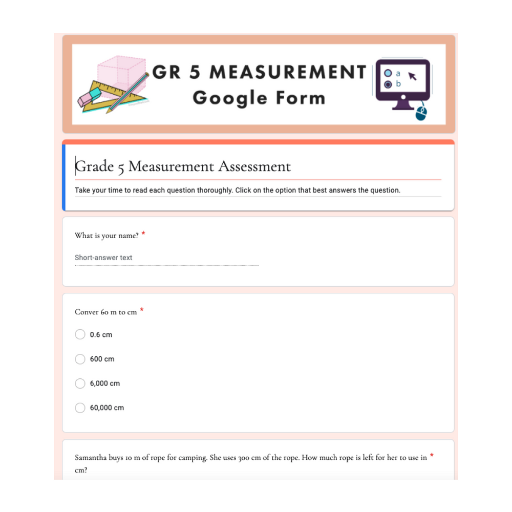 Grade 5 NEW Ontario Math Curriculum - Measurement Digital Slides