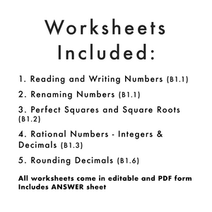 Grade 7 Ontario Math Number Sense/Place Value PDF & Editable Worksheets