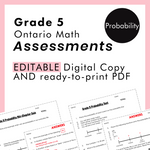 Grade 5 Ontario Math Probability Assessments