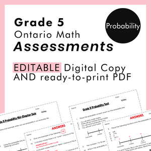 Grade 5 Ontario Math Probability Assessments