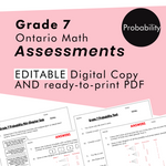 Grade 7 Ontario Math Probability Assessments