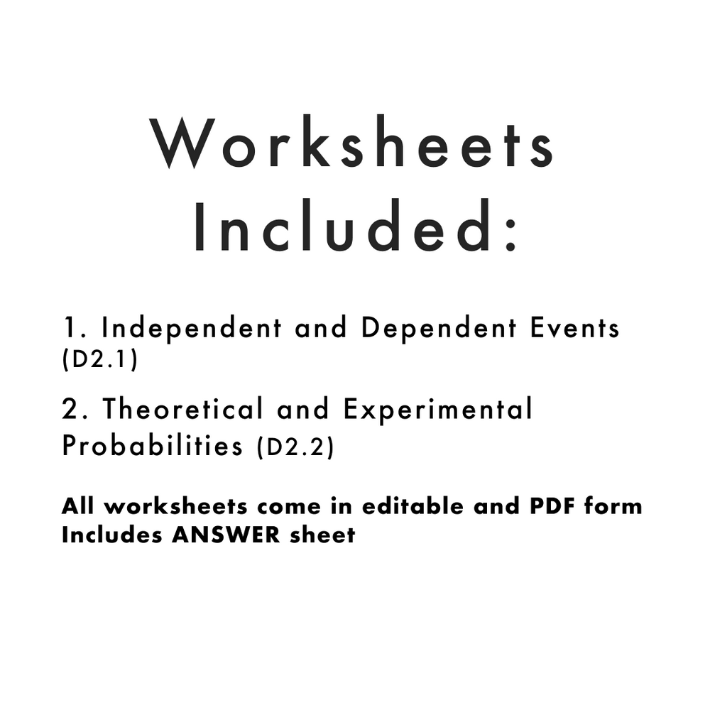 Grade 7 Ontario Math Probability PDF & Editable Worksheets