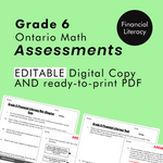 Grade 6 Ontario Math Financial Literacy Assessments