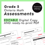 Grade 5 Ontario Math Financial Literacy Assessments