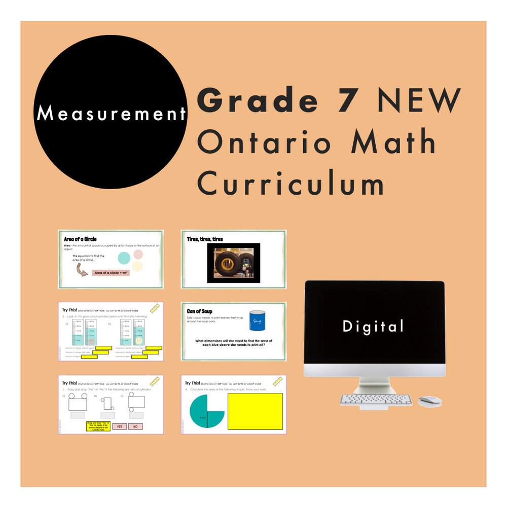 Grade 7 NEW Ontario Math Measurement Digital Slides