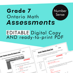 Grade 7 Ontario Math Number Sense Assessments