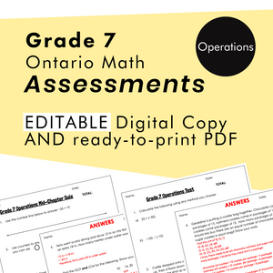
            
                Load image into Gallery viewer, Grade 7 Ontario Math Operations Assessments
            
        